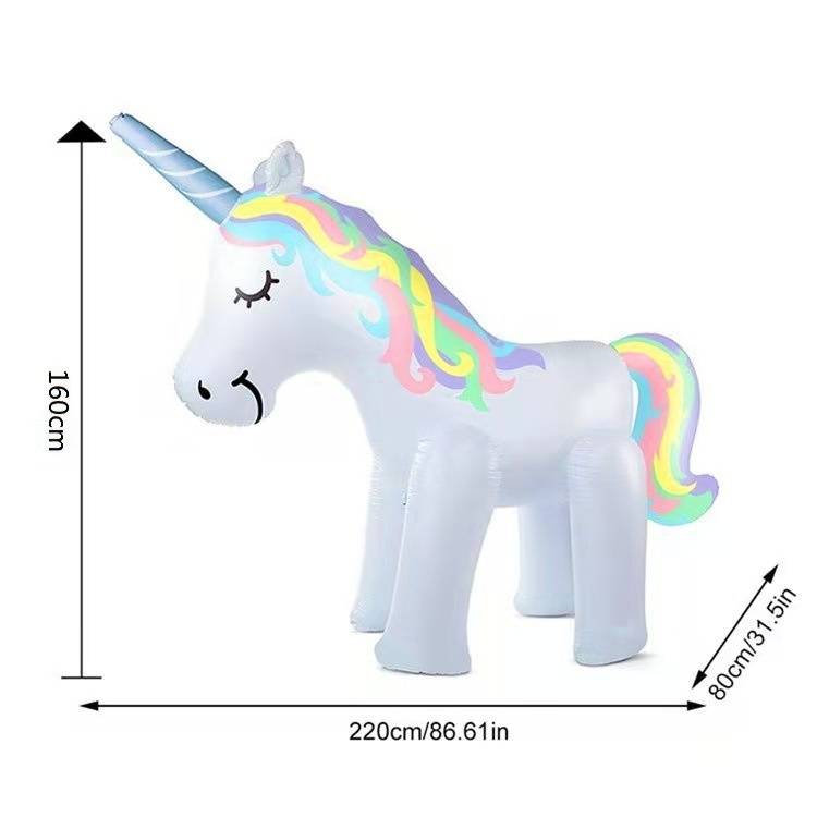 PVC Inflatable Water Spray Color Unicorn sprinkling toy Children Outdoor Lawn Sprinkler Water for family summer water party