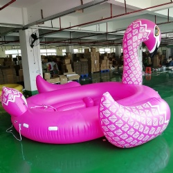 Large inflatable pink flamingo swimming pool floating party toy with durable handle summer floating swimming pool inflatable