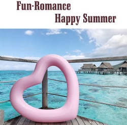 Heart-shaped swimming ring Inflatable swimming ring pool floating Summer beach pool party toys for children and adults