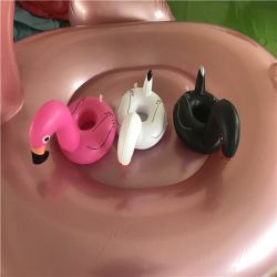 Lovely toy with Inflatable Big Black Swan Cup holder for Beverages