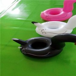 Lovely toy with Inflatable Big Black Swan Cup holder for Beverages