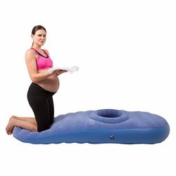 New flocking PVC inflatable maternity mattress inflatable pregnant yoga mat blowing pregnant women floating row pregnant women