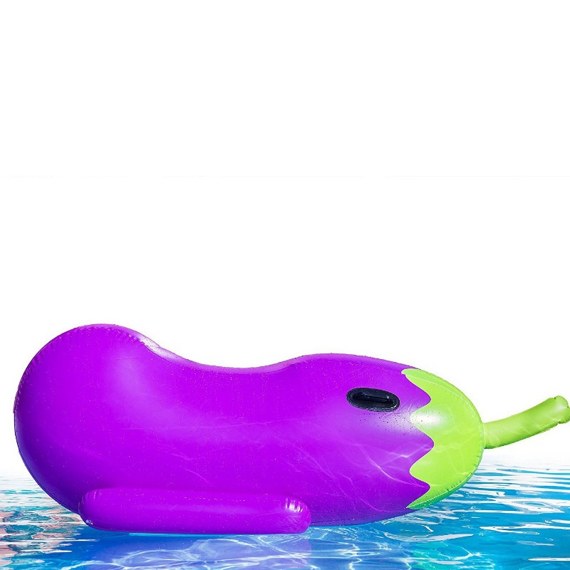 New Water PVC Inflatable Floating Row Children's Water Eggplant Floating Row Mount Customized Summer Pool Party