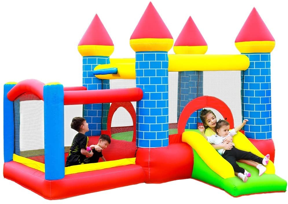 inflatable toys bounce castle house with air machine naughty castle for kids with 3 people outdoor backyard garden
