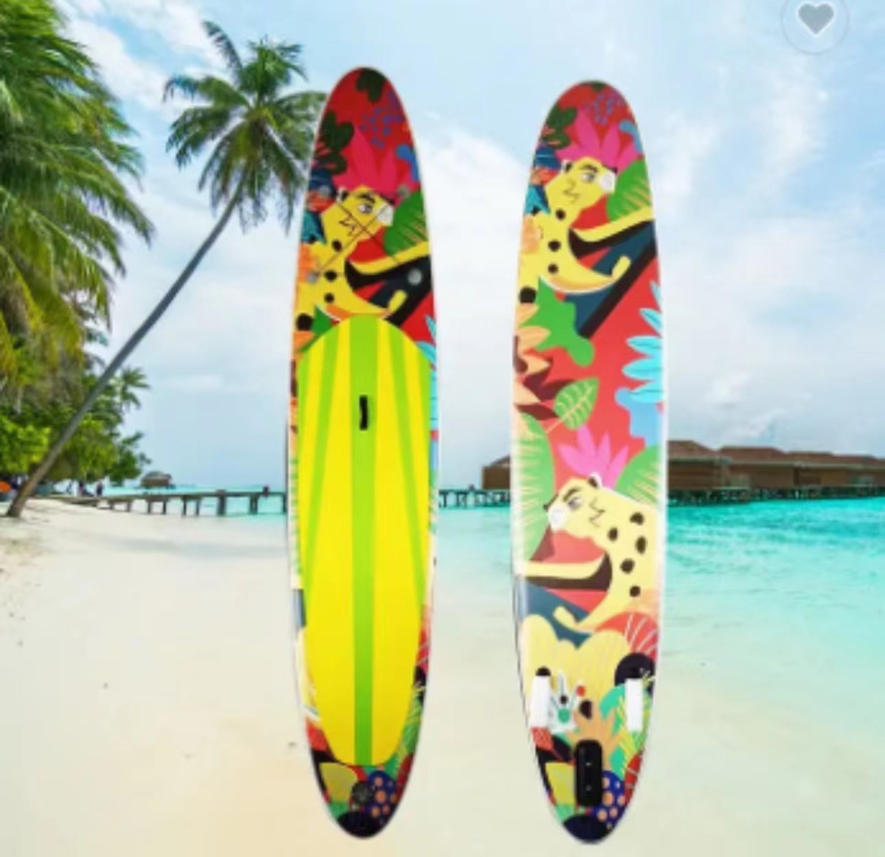 Hot Selling Inflatable SUP Board Stand Paddle Water Sport Surfing Stylish Yellow Leopard Surfboard