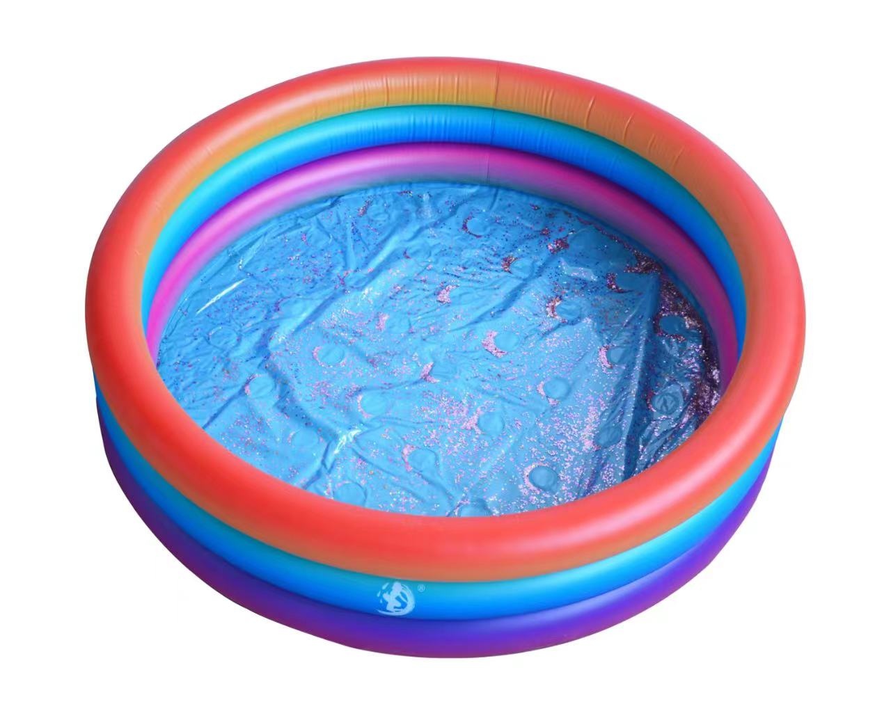 Hot Sale 120cm round PVC Rainbow Pool three-color three-layer children's inflatable toy baby swimming pool