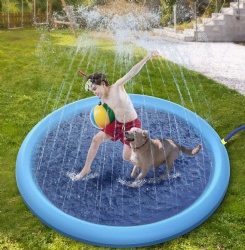 New PVC pet water spray mat non-slip water spray mat outdoor playing toys lawn game mat spray pool for baby and pet water play