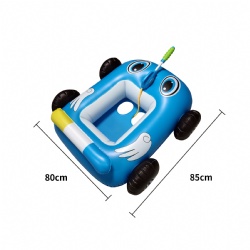 Summer inflatable fire boat swimming pool buoy with built-in water spray gun inflatable riding suitable for children