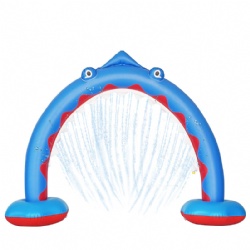 Inflatable Shark Sprinkler for Kids Kids Summer Outdoor Lawn Toy Large Arch Colorful Water Play Sprinkler for Boys Girls Toddles