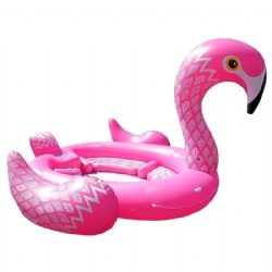 Large inflatable pink flamingo swimming pool floating party toy with durable handle summer floating swimming pool inflatable