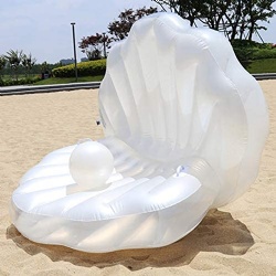 Swimming pool inflatable pontoon giant sea shell swimming pool floating bed row mat seaside shell-shaped water sofa floating