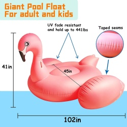 Large inflatable flamingo pool floating party toy with durable handles summer beach floating pool inflatable pool toy lounge