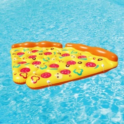 Giant inflatable pizza slice pool buoy fun pool buoy swimming party toys summer pool raft extra large with cup holder