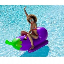 New Water PVC Inflatable Floating Row Children's Water Eggplant Floating Row Mount Customized Summer Pool Party