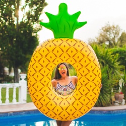 Pineapple pool swimming ring pvc adult children water toy floating row wholesale inflatable fruit tubes-floating pineapple slice