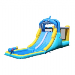 Water home garden courtyard castle children's water slide inflatable castle can spray water to play trampoline naughty castle