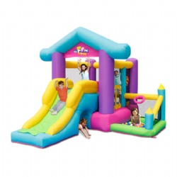 The kangaroo jump bed  bounce castles outdoor home square jumping bed high slide inflatable castle for children indoor playground