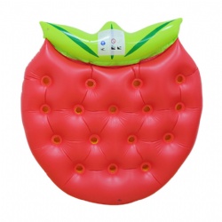 Factory inflatable strawberry floating row floating bed water cushion chair adult swimming assisted inflatable bed thickening