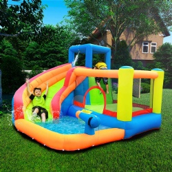 Drop shipping Inflatable bounce water slide house for children's outdoor parties with blower factory hot selling
