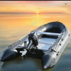 Cheap Light weight 4-8 people inflatable boat boat black big size customized 4.2m boat rib hypalon