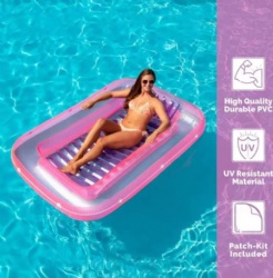 Hot Selling Outdoor inflatable floating row adult water recliner pvc inflatable floating row double waterbed