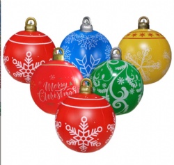 Hot Sale inflatable Christmas ball luminous holiday decorations LED lights 16 color ball courtyard Christmas tree hanging
