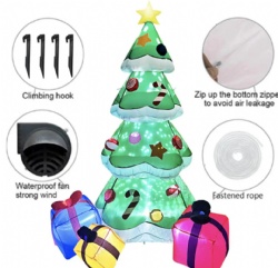 Hot Selling Inflatables outdoor decoration Christmas tree inflatable model with stars and gift boxes lighting for outdoor