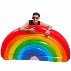 Factory make giant gift with inflatable Rainbow Float for Children Swim