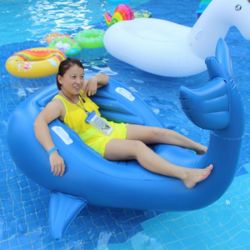 Whesale Fashion toy with inflatable Blue Whale Float for kids swimming