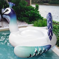 Beautiful design Giant inflatable 190cm Color Peacock Float for Swim