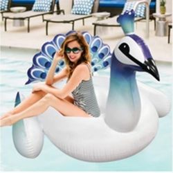 Beautiful design Giant inflatable 190cm Color Peacock Float for Swim