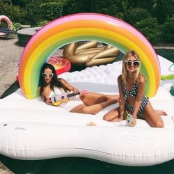 Colorful 240cm Rainbow Bridge inflatable toy pool floats for kids